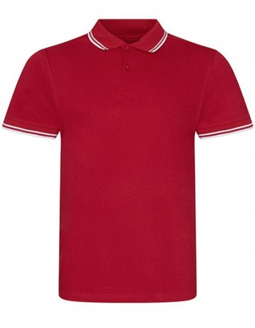 JP003 AWDis Stretch Tipped polo red / white