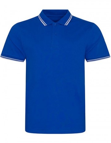 JP003 AWDis Stretch Tipped polo royal blue / white