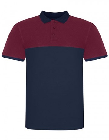 JP110 AWDis Colour Block polo oxford navy / burgundy