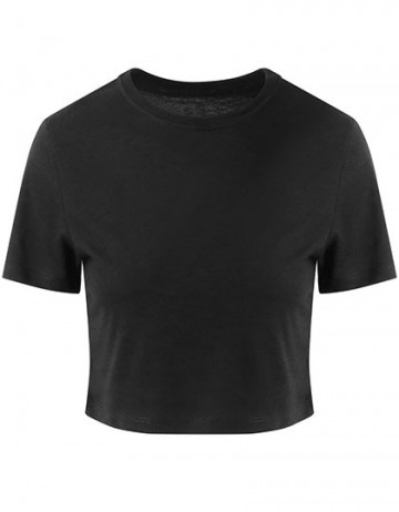 JT006 AWDis dames Tri-Blend Cropped T solid black
