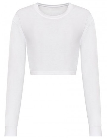 JT016 AWDis dames Cropped T LM solid white