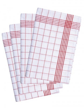 KY Bordenhanddoek (per 10) KY076 rood/wit