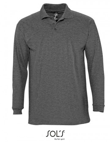 11353 Sol's Winter II heren polo charcoal melange