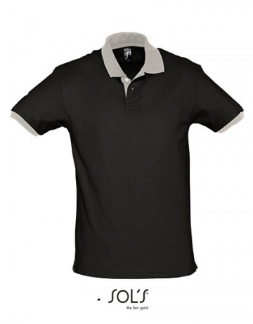 11369 Sol's Prince heren polo (2 kleuren) blacklight grey solid