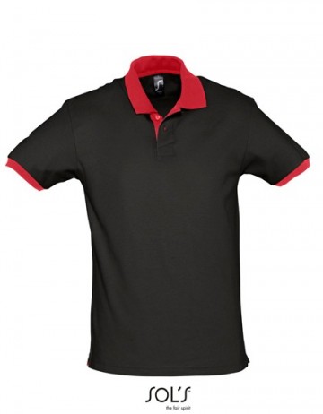 11369 Sol's Prince heren polo (2 kleuren) blackred
