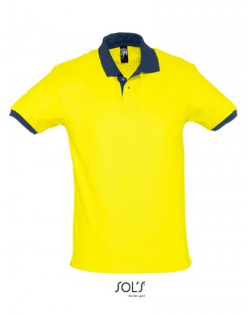 11369 Sol's Prince heren polo (2 kleuren) lemonfrench navy