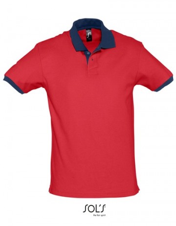 11369 Sol's Prince heren polo (2 kleuren) redfrench navy