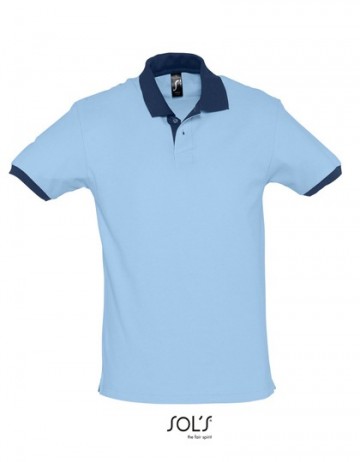 11369 Sol's Prince heren polo (2 kleuren) sky bluefrench navy