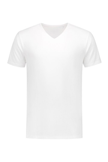 L&S Fijn katoenen elastaan T-shirt met V-hals
