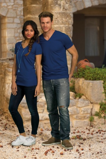 L&S T-shirt met V-hals