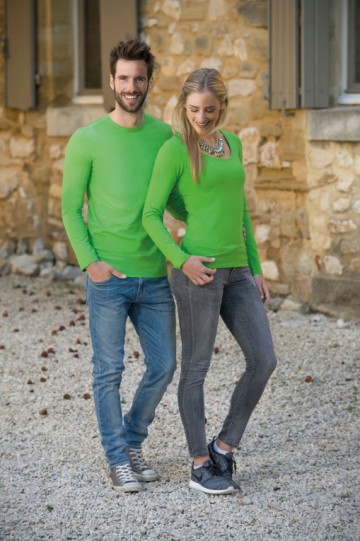 L&S T-shirt ronde hals en lange mouwen