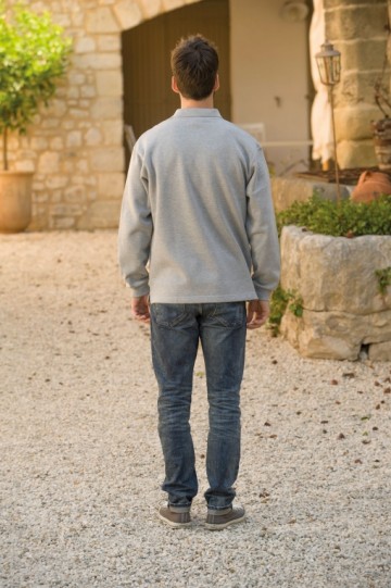 L&S Polosweater met losse tailleboord