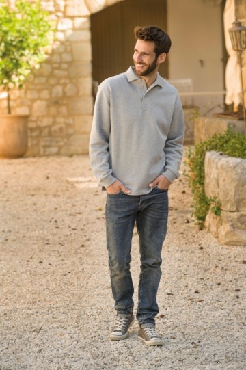 L&S Polosweater met losse tailleboord