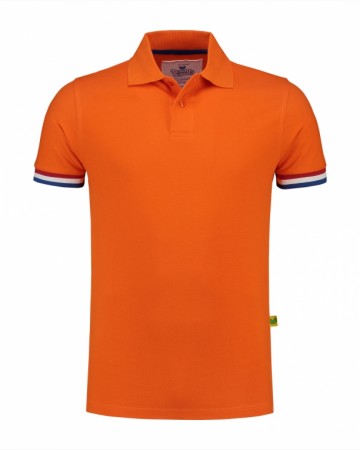 L&S Polo met vlagrand op mouweinde