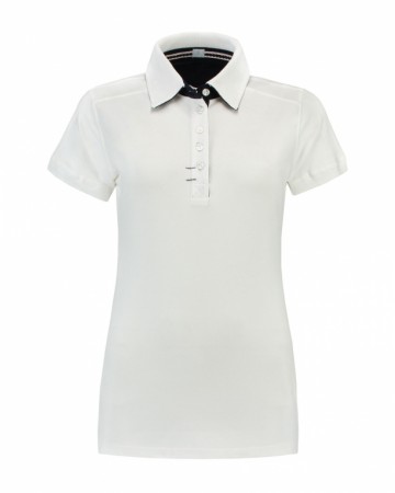 L&S Polo met KM en kraag in contrast kleur