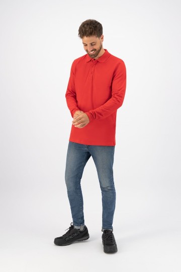 L&S Basic Katoenen Elastaan Polo met LM