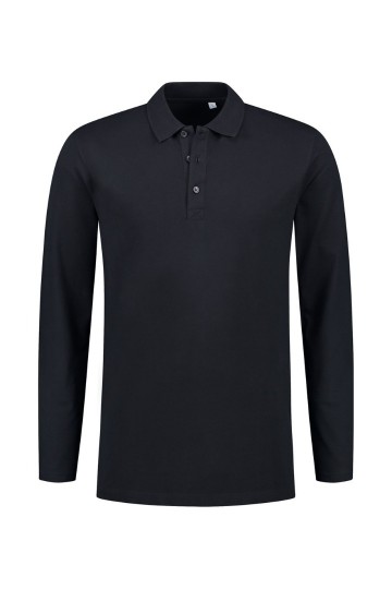 L&S Basic Katoenen Elastaan Polo met LM