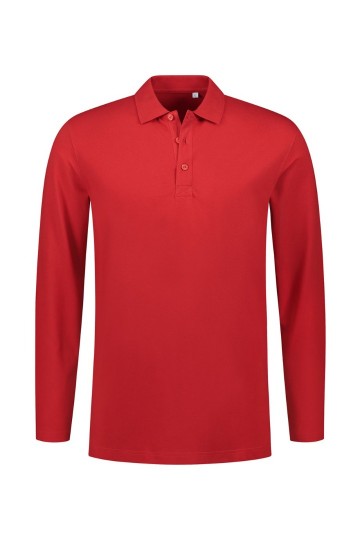 L&S Basic Katoenen Elastaan Polo met LM