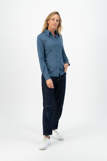 L&S Stretch Poly-Cotton Mix Poplin shirt LM