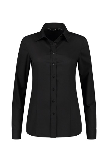 L&S Stretch Poly-Cotton Mix Poplin shirt LM