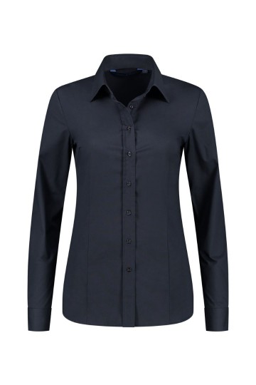 L&S Stretch Poly-Cotton Mix Poplin shirt LM