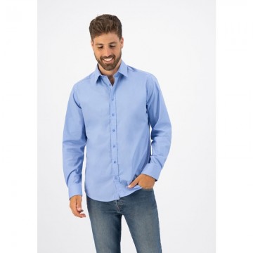 L&S Stretch Poly-Cotton Mix Poplin shirt LM