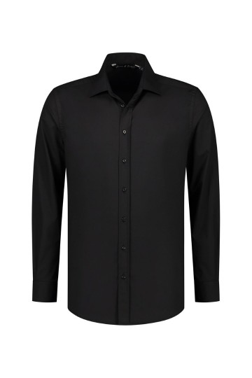 L&S Stretch Poly-Cotton Mix Poplin shirt LM