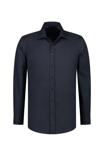 L&S Stretch Poly-Cotton Mix Poplin shirt LM