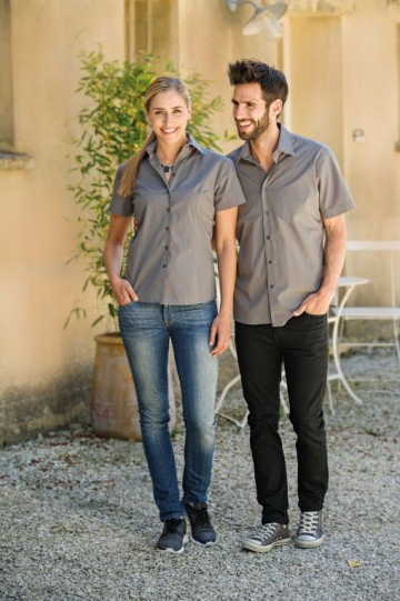 L&S Shirt Poplin Mix