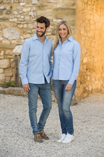 L&S Shirt Poplin Mix met LM