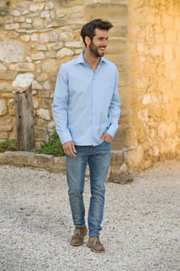 L&S Shirt Poplin Mix met LM