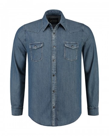 L&S Denim shirt Blue denim