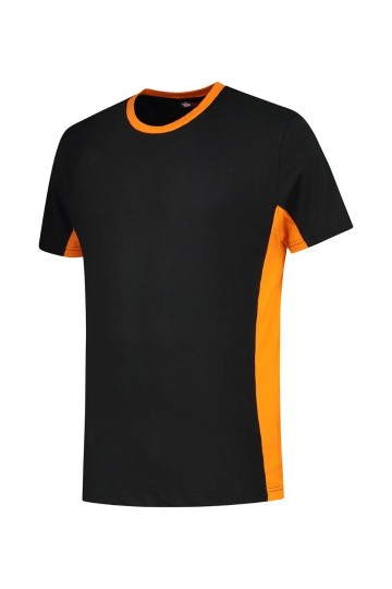 4500 L&S T-shirt zwart - oranje