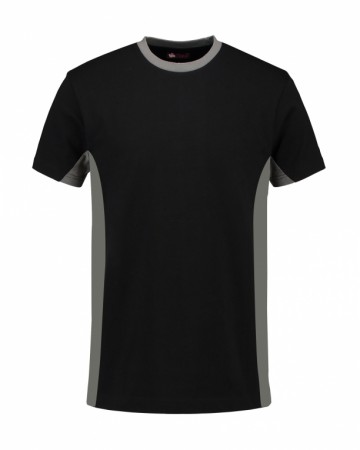 4500 L&S T-shirt zwart - parelgrijs