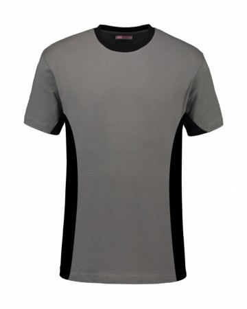 4500 L&S T-shirt parelgrijs - zwart