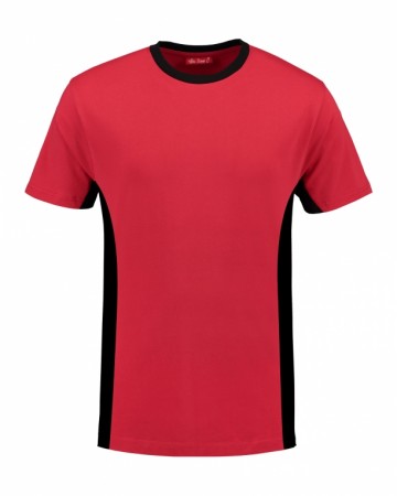 4500 L&S T-shirt rood - zwart