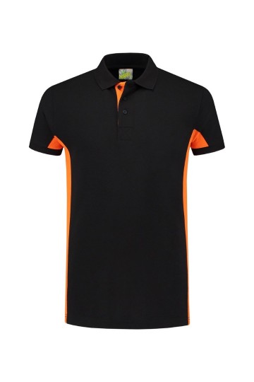 LEM4600 L&S Poloshirt zwart/oranje