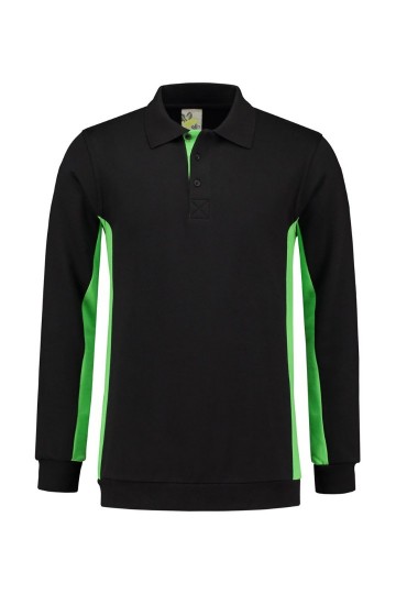 LEM4700 Polosweater Zwart /Limoengroen