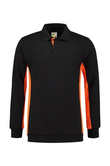 LEM4700 Polosweater Zwart/Oranje