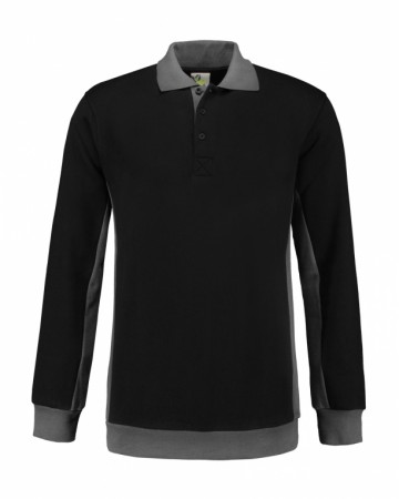 LEM4700 Polosweater Zwart/Parelgrijs