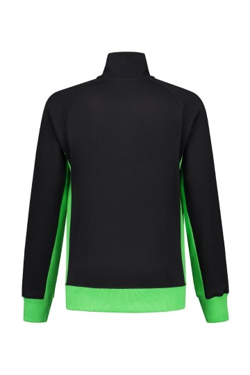 LEM4725 Cardigan Zwart/Limoengroen rug