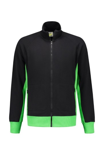 LEM4725 Cardigan Zwart/Limoengroen