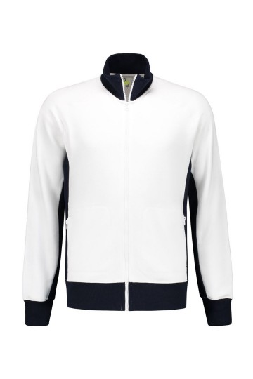 LEM4725 Cardigan Wit/Donker marineblauw