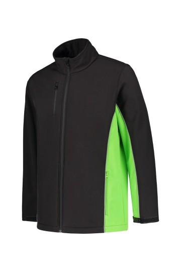 LEM4800 Softshell Jacket zwart/limoengroen