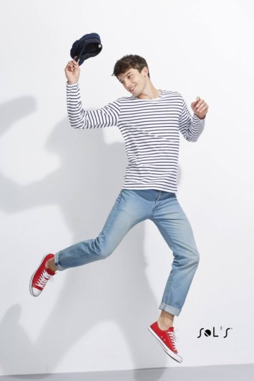 01402 Sol's Marine gestreept heren T-shirt met L