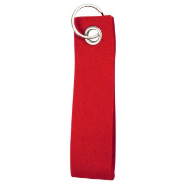 M144130 MBW Rechthoekige vilt sleutelhanger met oog rood