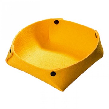 M144188 MBW Viltenmand met drukknopen geel