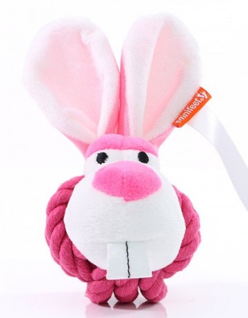 M170021 MBW MiniFeet® Dog Toy Knotted Animal Rabbit pink