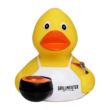 M181001 Squeaky Duck Grillmeister met slogan