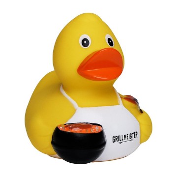 M181001 Squeaky Duck Grillmeister met slogan